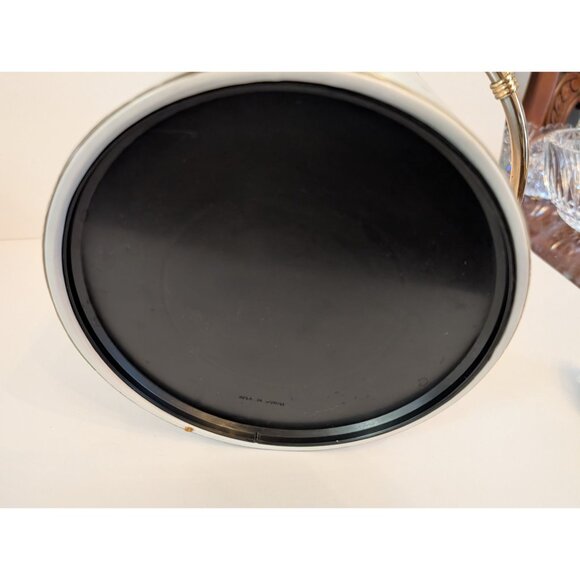 Vintage MCM Silver Ice Bucket With Gold Handle & Lid Knob - Picture 5 of 8